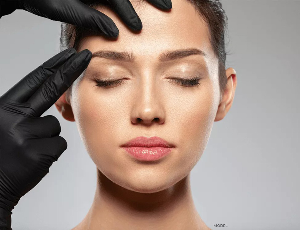 stock image of model having procedure brow lift