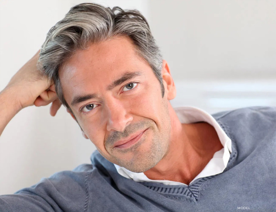 stock image of male model smiling