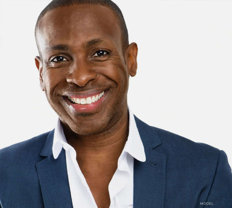 stock image of African male model smiling