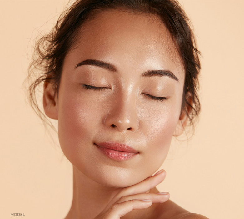 stock image of model with makeup